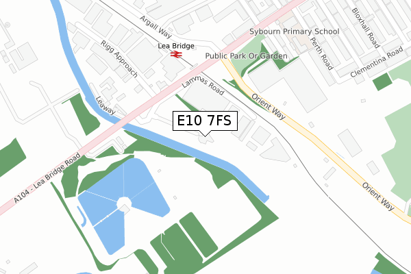 E10 7FS map - large scale - OS Open Zoomstack (Ordnance Survey)