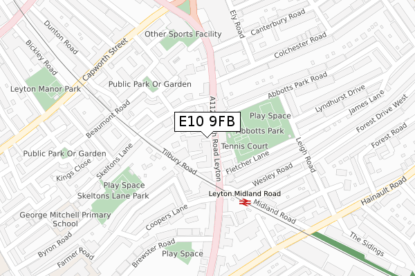 E10 9FB map - large scale - OS Open Zoomstack (Ordnance Survey) E10 9FB map - large scale - OS Open Zoomstack (Ordnance Survey)