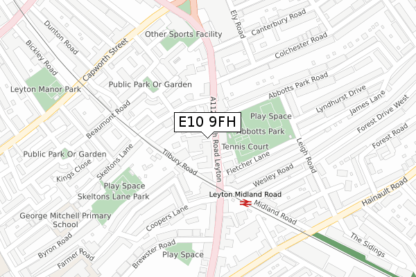 E10 9FH map - large scale - OS Open Zoomstack (Ordnance Survey) E10 9FH map - large scale - OS Open Zoomstack (Ordnance Survey)