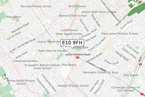 E10 9FH map - small scale - OS Open Zoomstack (Ordnance Survey) E10 9FH map - small scale - OS Open Zoomstack (Ordnance Survey)