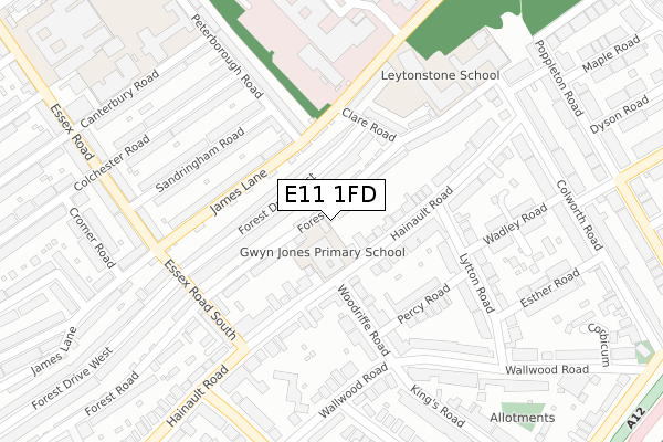 E11 1FD map - large scale - OS Open Zoomstack (Ordnance Survey) E11 1FD map - large scale - OS Open Zoomstack (Ordnance Survey)