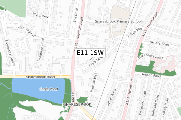 E11 1SW map - large scale - OS Open Zoomstack (Ordnance Survey)