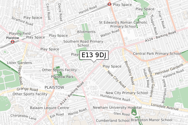 E13 9DJ map - small scale - OS Open Zoomstack (Ordnance Survey) E13 9DJ map - small scale - OS Open Zoomstack (Ordnance Survey)