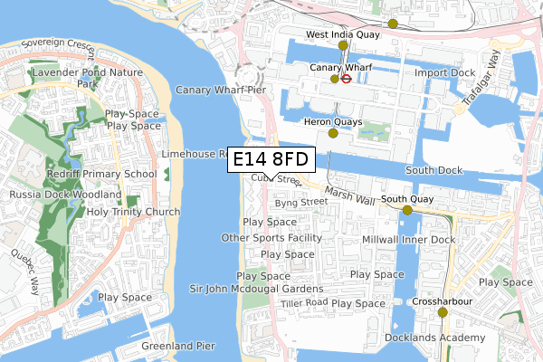 E14 8FD map - small scale - OS Open Zoomstack (Ordnance Survey) E14 8FD map - small scale - OS Open Zoomstack (Ordnance Survey)