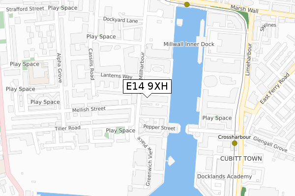 E14 9XH map - large scale - OS Open Zoomstack (Ordnance Survey) E14 9XH map - large scale - OS Open Zoomstack (Ordnance Survey)