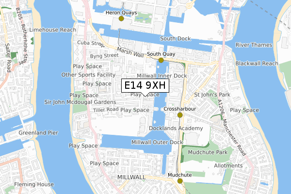 E14 9XH map - small scale - OS Open Zoomstack (Ordnance Survey) E14 9XH map - small scale - OS Open Zoomstack (Ordnance Survey)