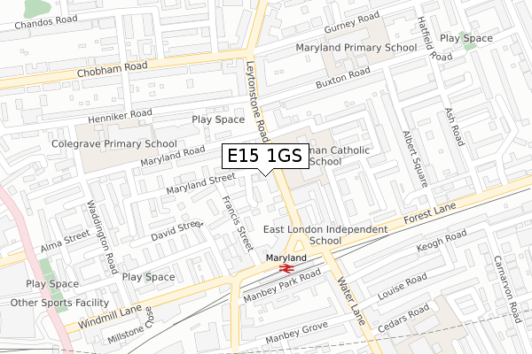E15 1GS map - large scale - OS Open Zoomstack (Ordnance Survey) E15 1GS map - large scale - OS Open Zoomstack (Ordnance Survey)