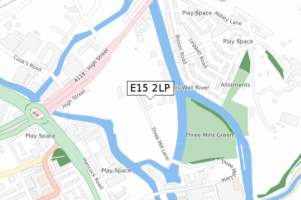 E15 2LP map - large scale - OS Open Zoomstack (Ordnance Survey)