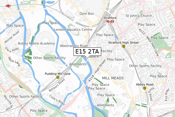 E15 2TA map - small scale - OS Open Zoomstack (Ordnance Survey) E15 2TA map - small scale - OS Open Zoomstack (Ordnance Survey)