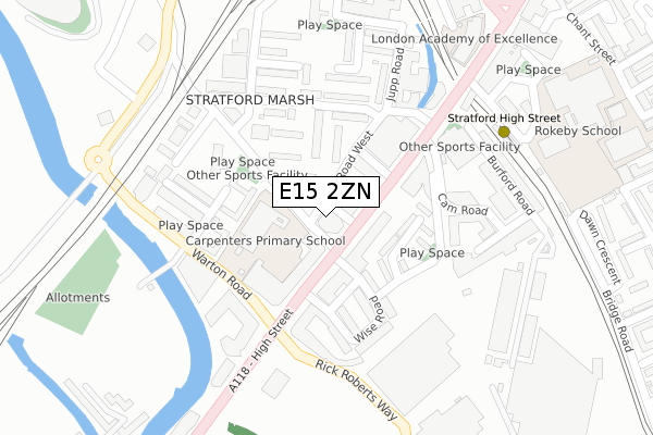 E15 2ZN map - large scale - OS Open Zoomstack (Ordnance Survey) E15 2ZN map - large scale - OS Open Zoomstack (Ordnance Survey)