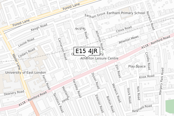 E15 4JR map - large scale - OS Open Zoomstack (Ordnance Survey)