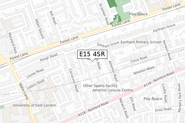 E15 4SR map - large scale - OS Open Zoomstack (Ordnance Survey)