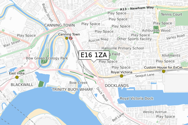 E16 1ZA map - small scale - OS Open Zoomstack (Ordnance Survey) E16 1ZA map - small scale - OS Open Zoomstack (Ordnance Survey)