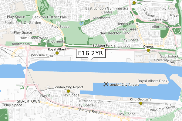 E16 2YR map - small scale - OS Open Zoomstack (Ordnance Survey) E16 2YR map - small scale - OS Open Zoomstack (Ordnance Survey)
