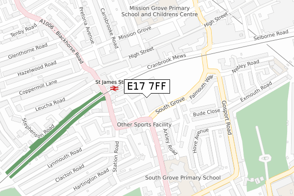 E17 7FF map - large scale - OS Open Zoomstack (Ordnance Survey)