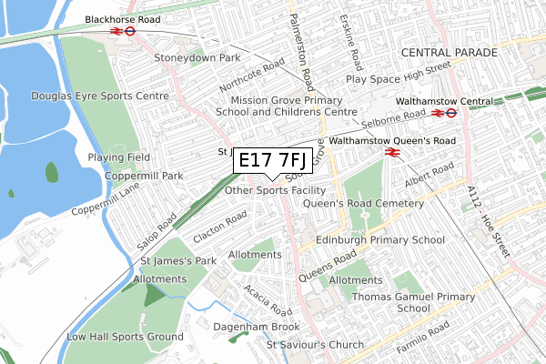 E17 7FJ map - small scale - OS Open Zoomstack (Ordnance Survey) E17 7FJ map - small scale - OS Open Zoomstack (Ordnance Survey)