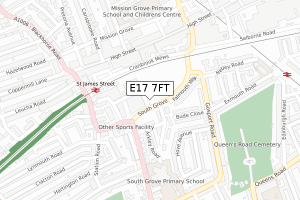 E17 7FT map - large scale - OS Open Zoomstack (Ordnance Survey)