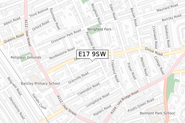 E17 9SW map - large scale - OS Open Zoomstack (Ordnance Survey)