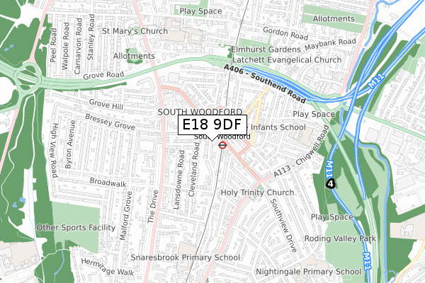 E18 9DF map - small scale - OS Open Zoomstack (Ordnance Survey) E18 9DF map - small scale - OS Open Zoomstack (Ordnance Survey)