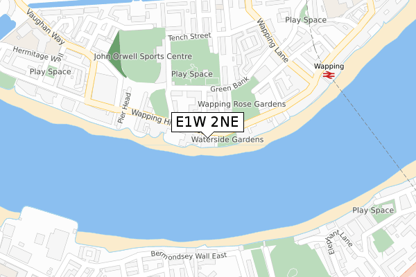 E1W 2NE map - large scale - OS Open Zoomstack (Ordnance Survey)