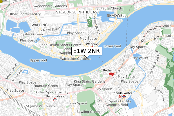 E1W 2NR map - small scale - OS Open Zoomstack (Ordnance Survey) E1W 2NR map - small scale - OS Open Zoomstack (Ordnance Survey)