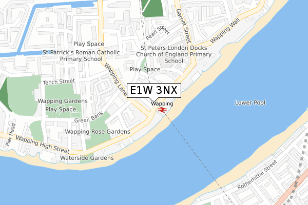 E1W 3NX map - large scale - OS Open Zoomstack (Ordnance Survey)