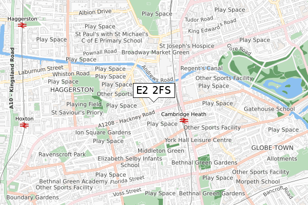 E2 2FS map - small scale - OS Open Zoomstack (Ordnance Survey)