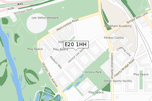 E20 1HH map - large scale - OS Open Zoomstack (Ordnance Survey)