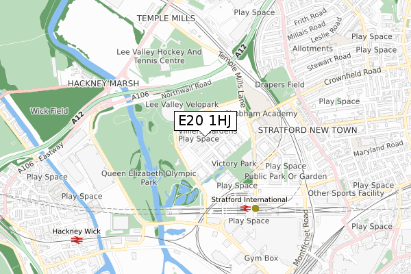 E20 1HJ map - small scale - OS Open Zoomstack (Ordnance Survey) E20 1HJ map - small scale - OS Open Zoomstack (Ordnance Survey)