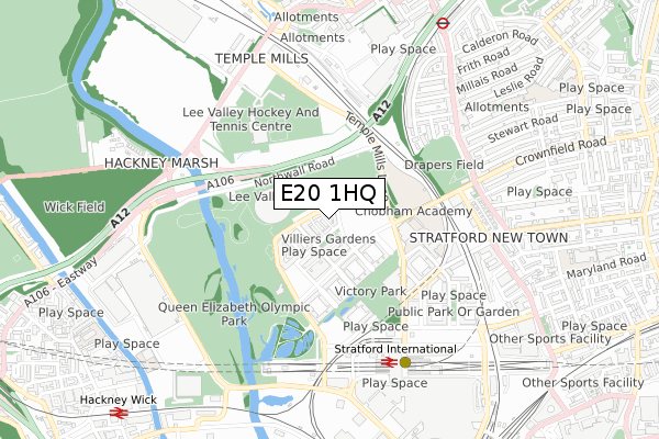E20 1HQ map - small scale - OS Open Zoomstack (Ordnance Survey) E20 1HQ map - small scale - OS Open Zoomstack (Ordnance Survey)