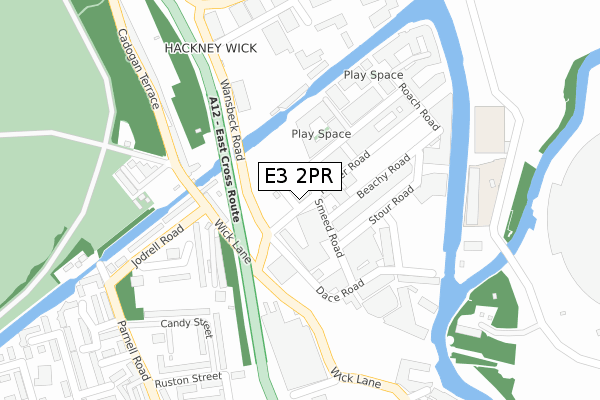 E3 2PR map - large scale - OS Open Zoomstack (Ordnance Survey)