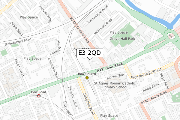 E3 2QD map - large scale - OS Open Zoomstack (Ordnance Survey)