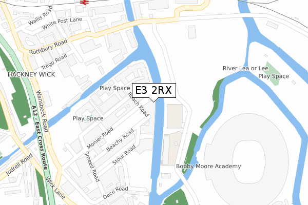 E3 2RX map - large scale - OS Open Zoomstack (Ordnance Survey)