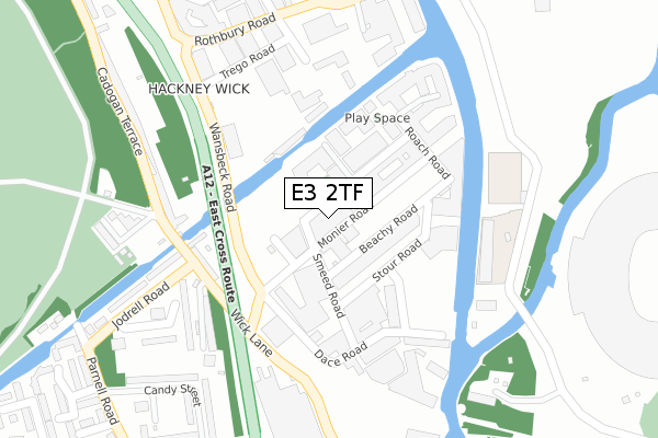 E3 2TF map - large scale - OS Open Zoomstack (Ordnance Survey)