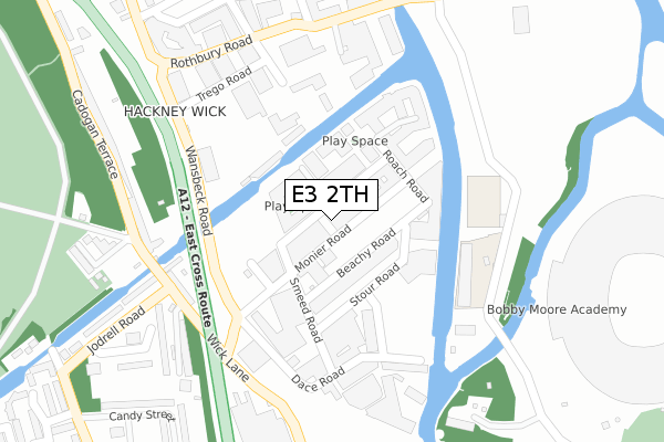 E3 2TH map - large scale - OS Open Zoomstack (Ordnance Survey)