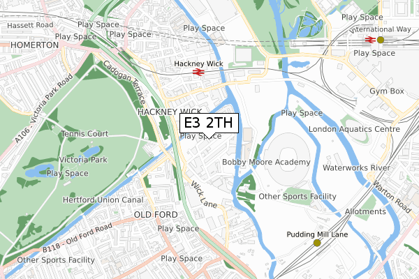 E3 2TH map - small scale - OS Open Zoomstack (Ordnance Survey)