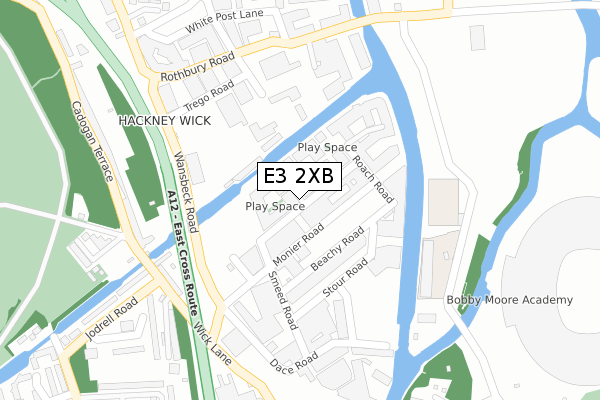 E3 2XB map - large scale - OS Open Zoomstack (Ordnance Survey)