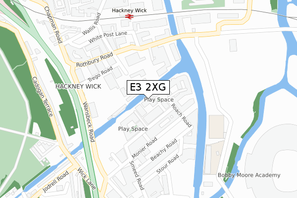 E3 2XG map - large scale - OS Open Zoomstack (Ordnance Survey)