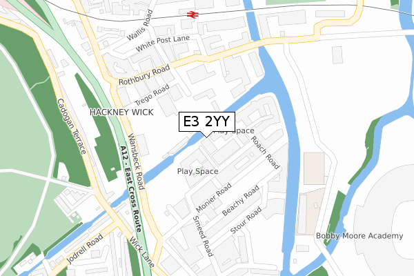 E3 2YY map - large scale - OS Open Zoomstack (Ordnance Survey)