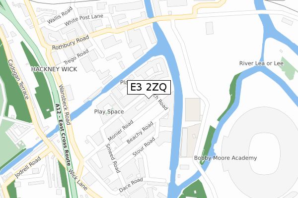 E3 2ZQ map - large scale - OS Open Zoomstack (Ordnance Survey)