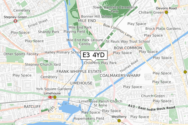 E3 4YD map - small scale - OS Open Zoomstack (Ordnance Survey) E3 4YD map - small scale - OS Open Zoomstack (Ordnance Survey)