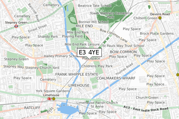E3 4YE map - small scale - OS Open Zoomstack (Ordnance Survey) E3 4YE map - small scale - OS Open Zoomstack (Ordnance Survey)