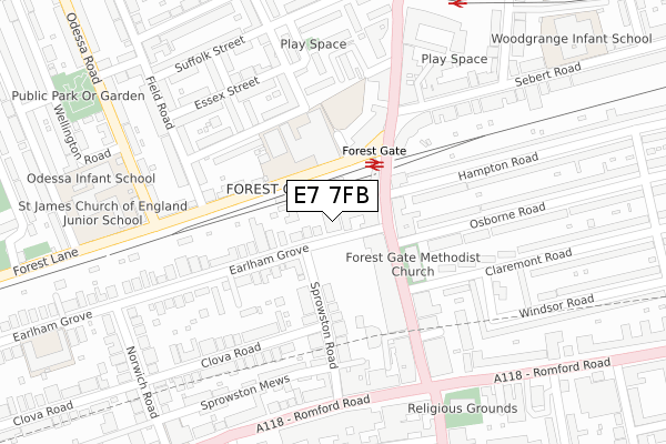 E7 7FB map - large scale - OS Open Zoomstack (Ordnance Survey) E7 7FB map - large scale - OS Open Zoomstack (Ordnance Survey)