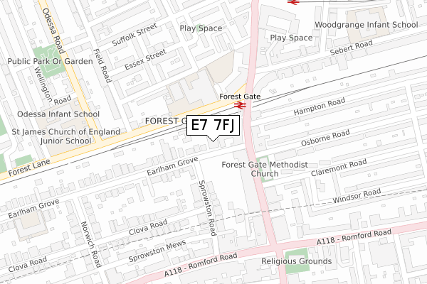 E7 7FJ map - large scale - OS Open Zoomstack (Ordnance Survey) E7 7FJ map - large scale - OS Open Zoomstack (Ordnance Survey)