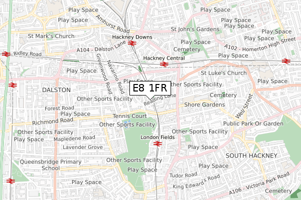 E8 1FR map - small scale - OS Open Zoomstack (Ordnance Survey) E8 1FR map - small scale - OS Open Zoomstack (Ordnance Survey)
