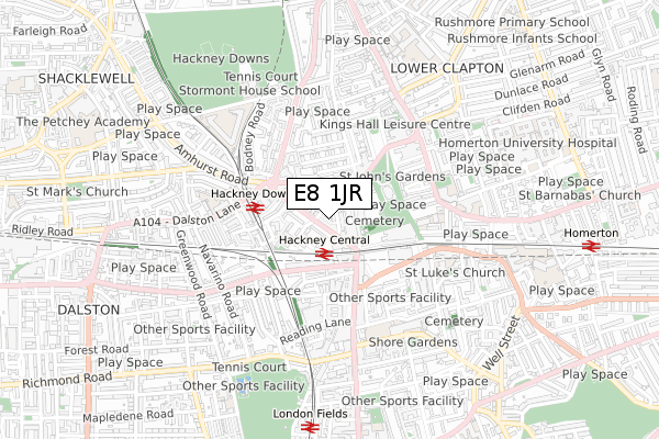 E8 1JR map - small scale - OS Open Zoomstack (Ordnance Survey) E8 1JR map - small scale - OS Open Zoomstack (Ordnance Survey)