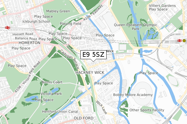 E9 5SZ map - small scale - OS Open Zoomstack (Ordnance Survey) E9 5SZ map - small scale - OS Open Zoomstack (Ordnance Survey)
