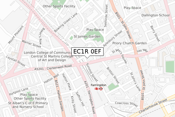 EC1R 0EF map - large scale - OS Open Zoomstack (Ordnance Survey)