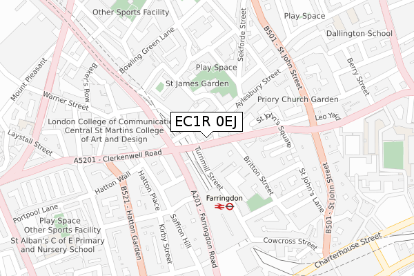 EC1R 0EJ map - large scale - OS Open Zoomstack (Ordnance Survey)
