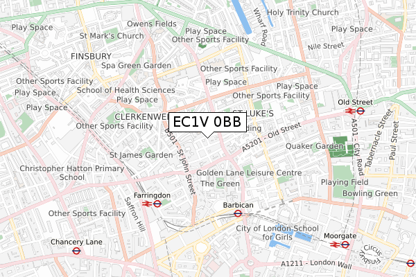 EC1V 0BB map - small scale - OS Open Zoomstack (Ordnance Survey) EC1V 0BB map - small scale - OS Open Zoomstack (Ordnance Survey)